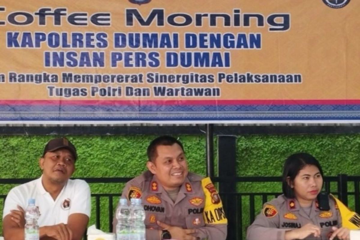 Silaturahmi dengan wartawan, Kapolres Dumai siap bersinergi menjaga kamtibmas