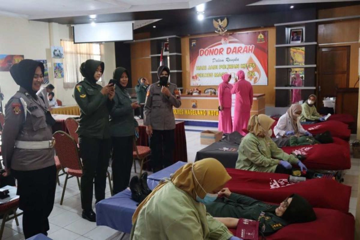 Polres Magelang  Kota gelar donor darah sambut Hari Jadi Polwan