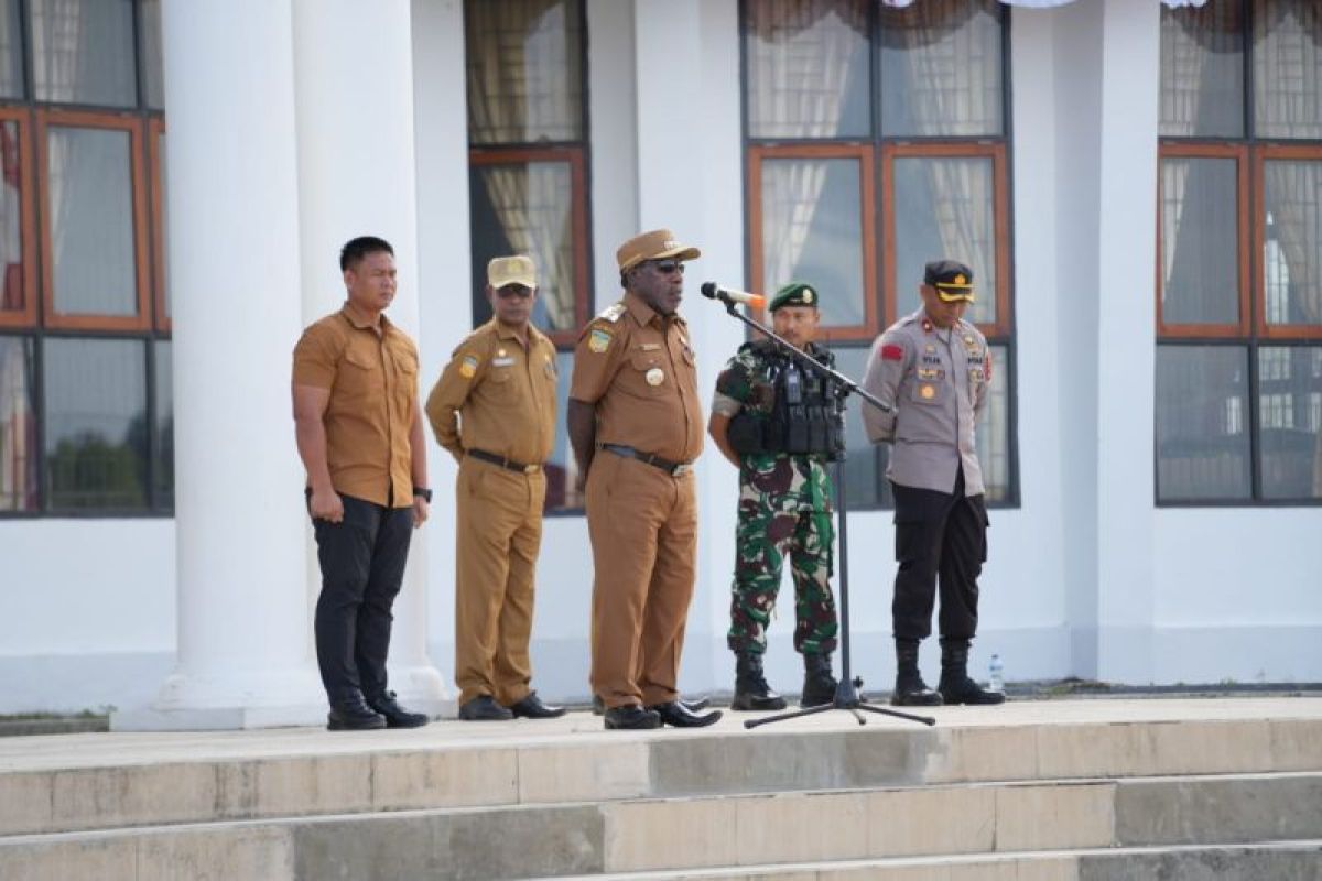 Pemkab Nduga gelar apel gabungan persiapkan  HUT ke-78 RI