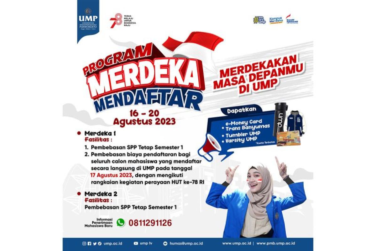 Luncurkan Program Merdeka Mendaftar, UMP berikan fasilitas bebas SPP hingga jutaan rupiah