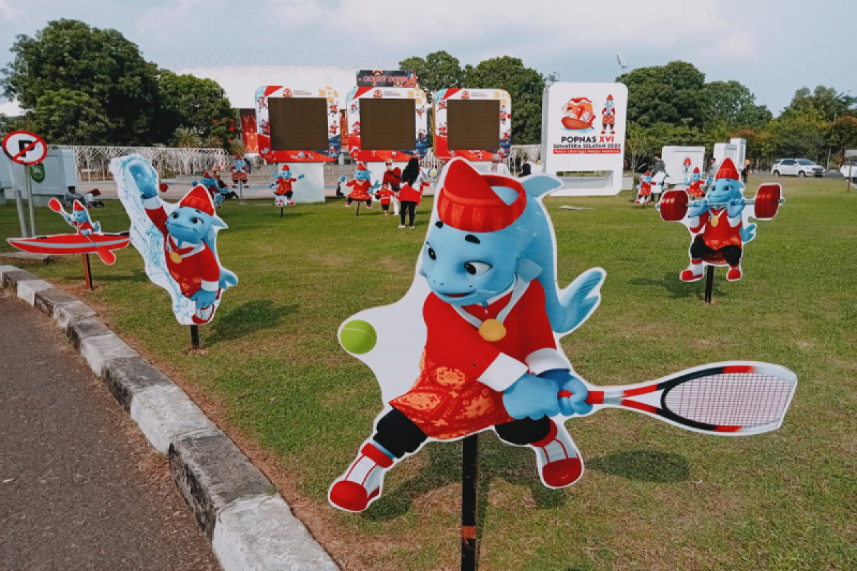 Maskot Popnas XVI/2023 pikat pengunjung Jakabaring