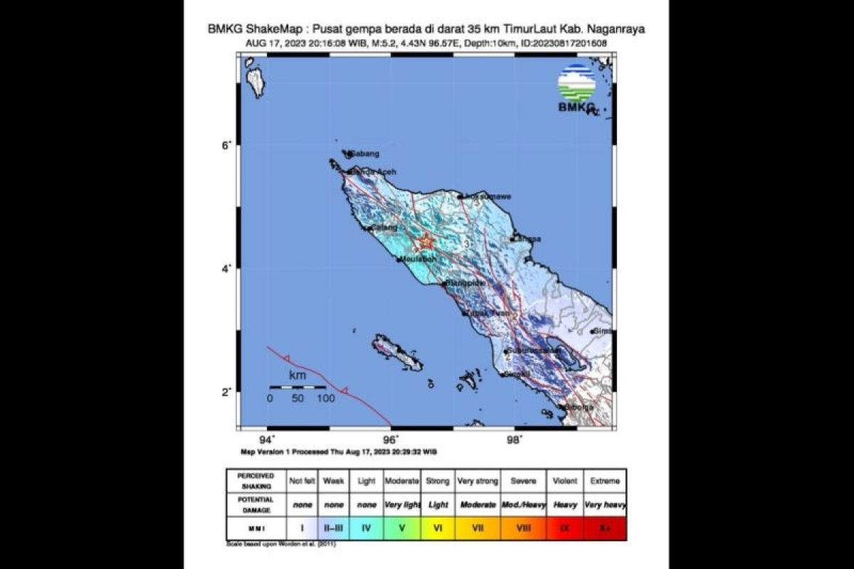 Gempa magnitudo 5,2 guncang Aceh