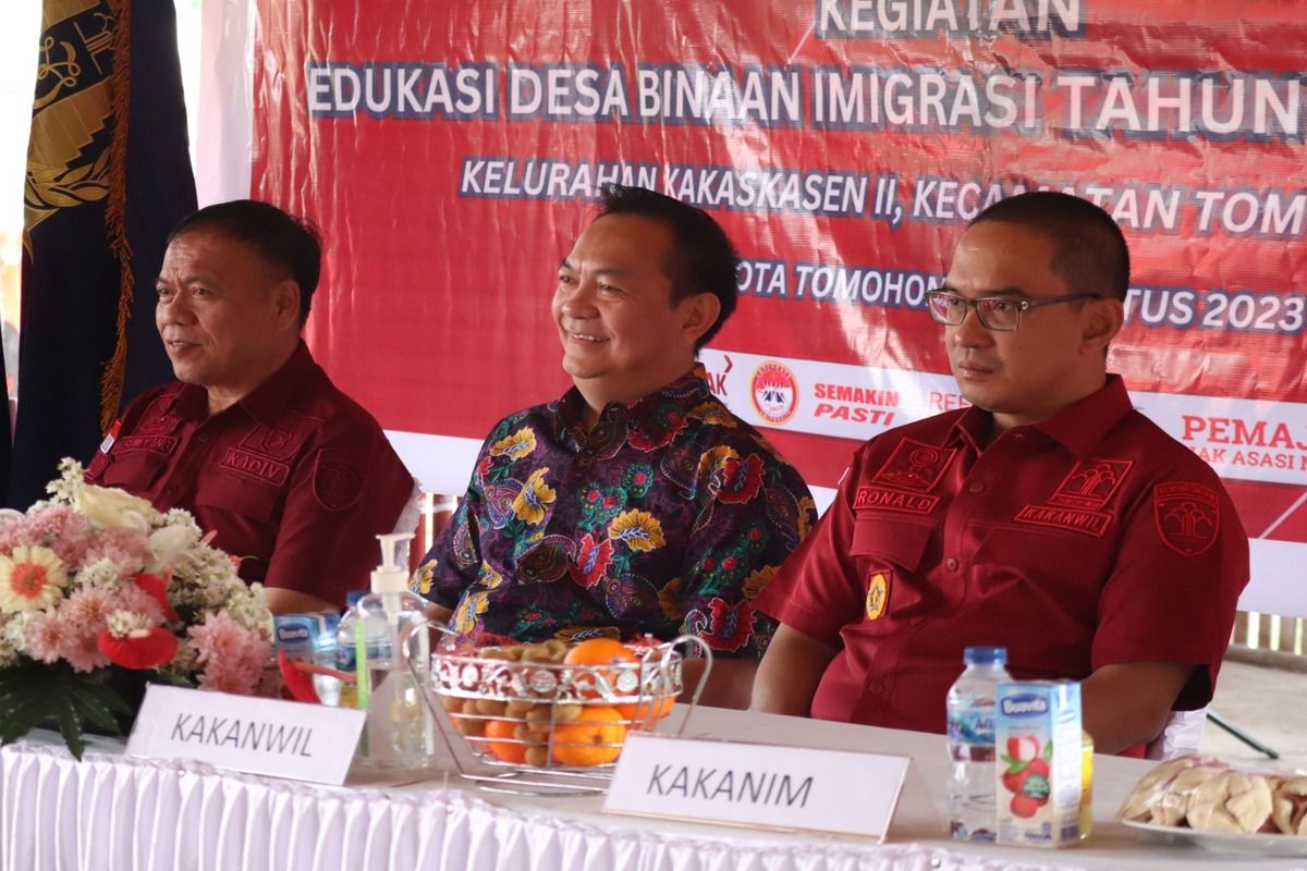 Kemenkumham Sulawesi Utara sosialisasi cegah TPPO-TPPM di desa binaan Imigrasi