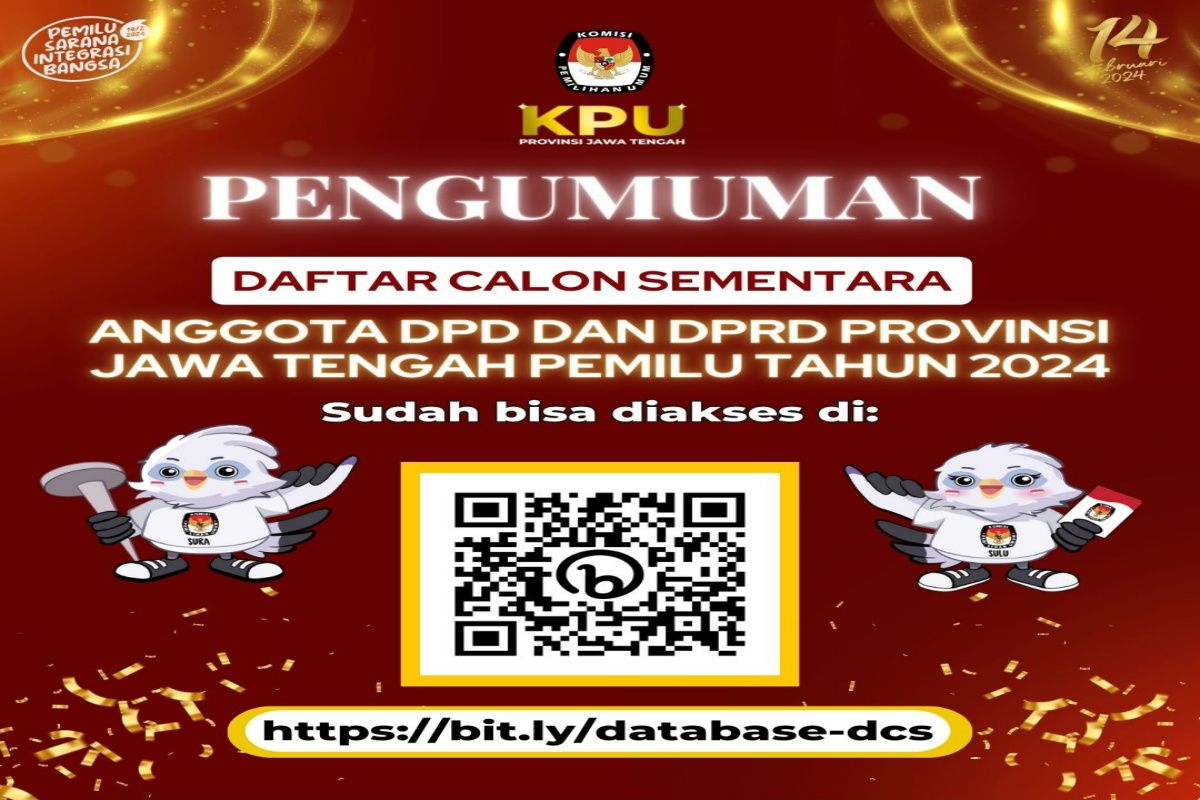 Ini daftar calon sementara (DCS) anggota DPRD Jateng, masyarakat bisa beri masukan atau tanggapan