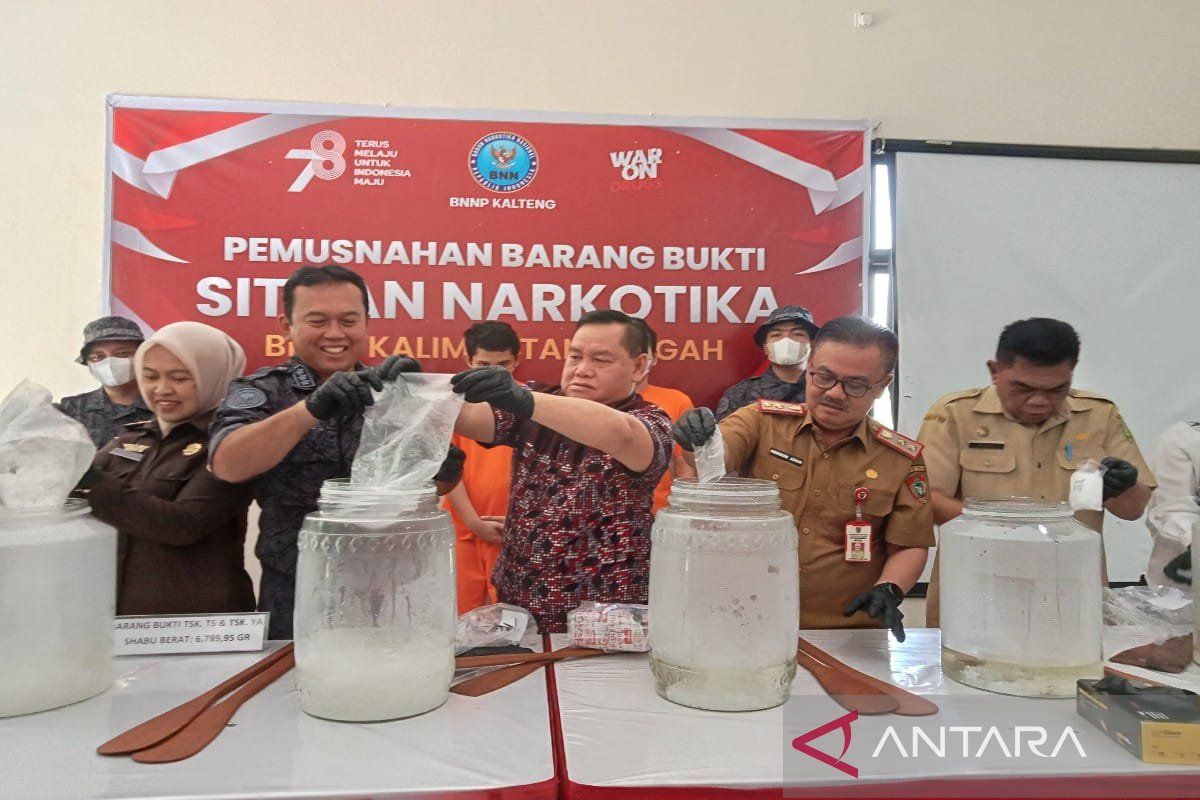 BNNP Kalteng musnahkan sabu 9,2 kilogram milik tiga jaringan Malaysia