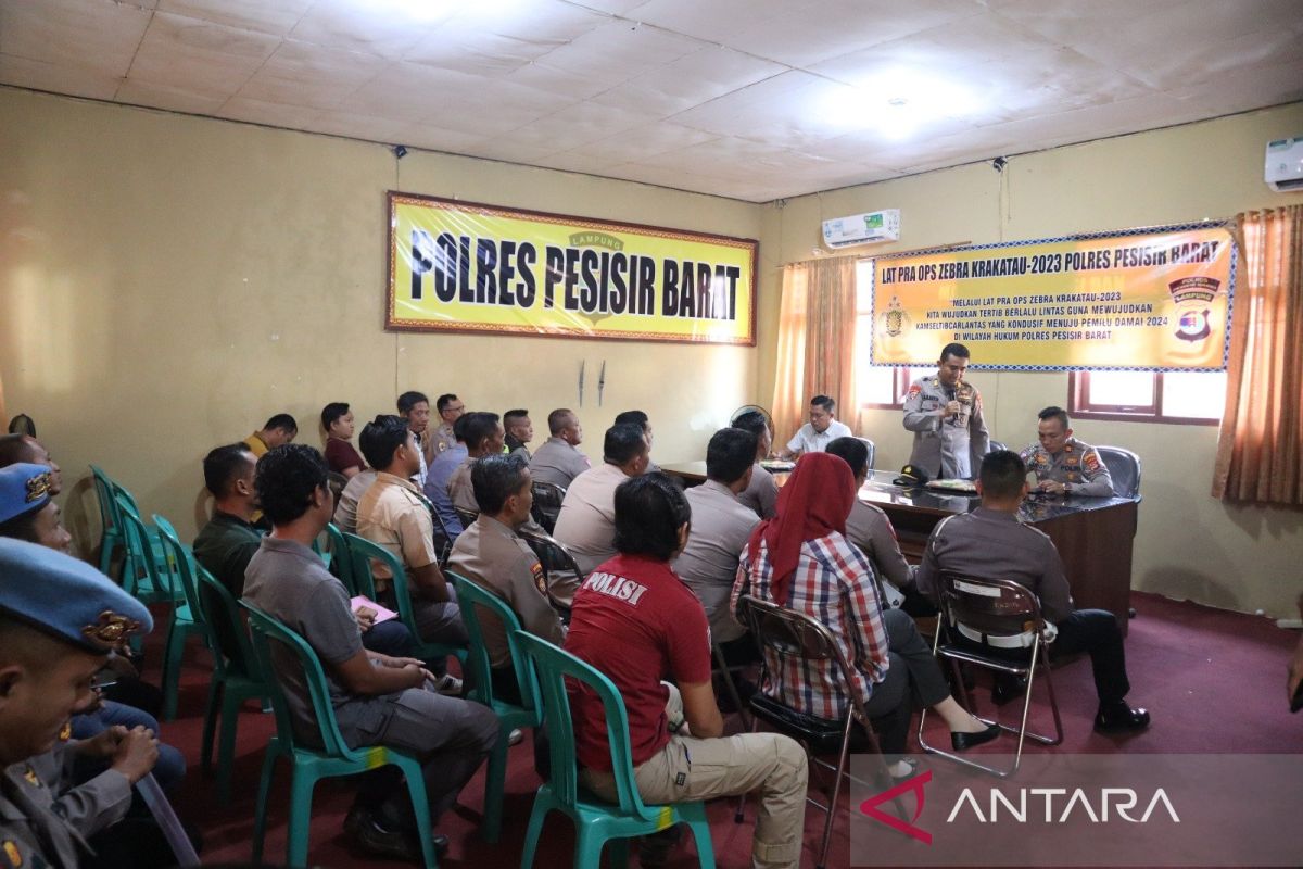 Polres Pesisir Barat gelar latihan pra Operasi Zebra Krakatau 2023