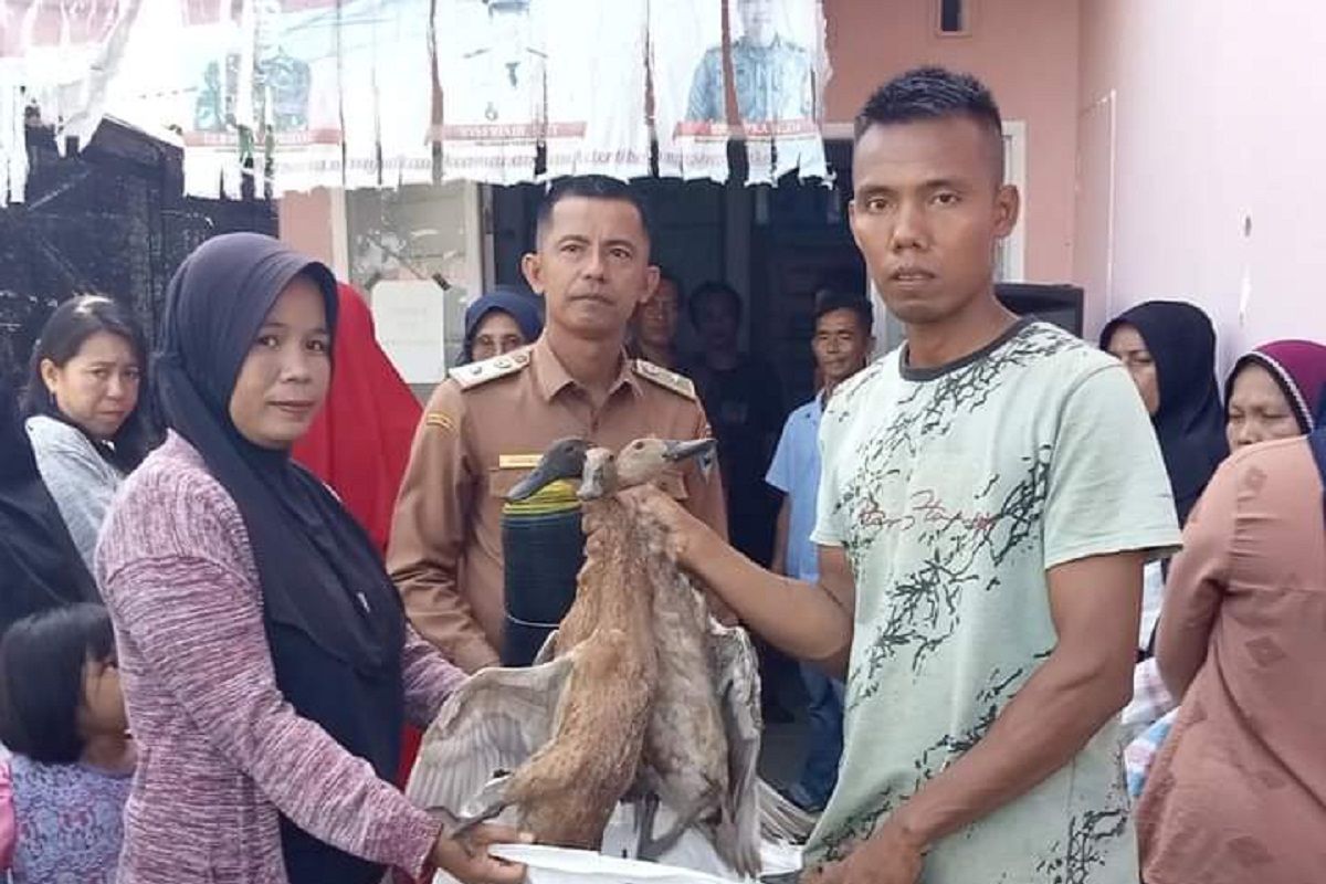 Pemnag Sago Salido salurkan bantuan itik petelur pada masyarakat kurang mampu