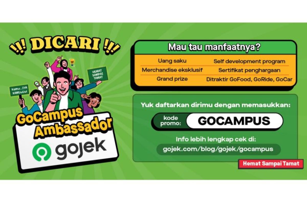 Gojek sedang mencari Duta GoCampus, Anda bisa berhemat dan siap berkarir