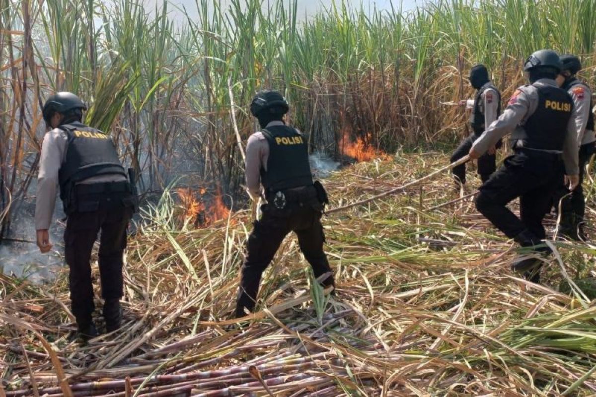 Polres Kudus bantu pemadaman kebakaran di lahan tebu