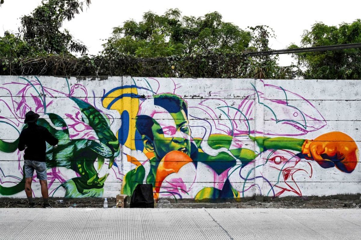 Karya seniman mural internasional hiasi tembok jalanan di Tangerang