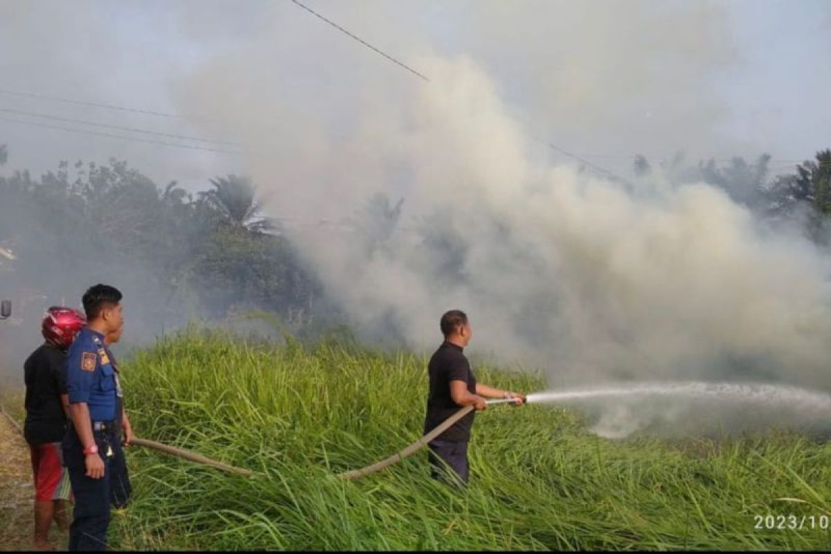 Satpol PP Damkar Agam berhasil padamkan api bakar lahan dekat pemukiman warga