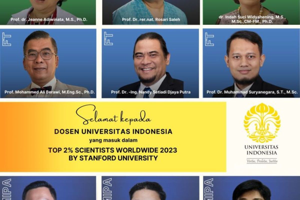 Peneliti UI masuk top dua persen Scientist Worldwide