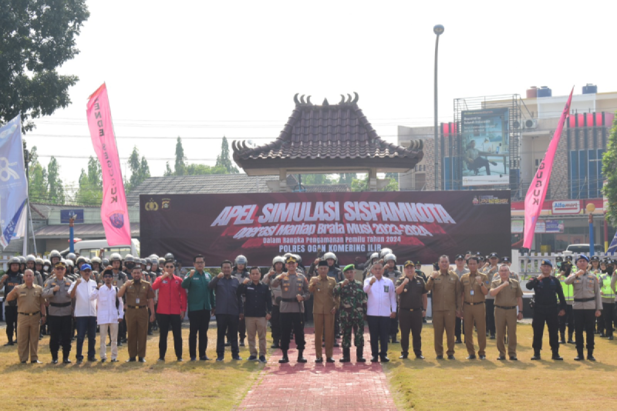 Polres OKI gelar simulasi Sispamkota pastikan kesiapan personel