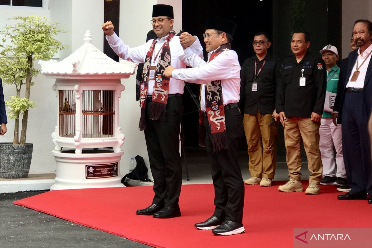 Anies-Muhaimin tiba di KPU daftarkan diri di  Pilpres 2024