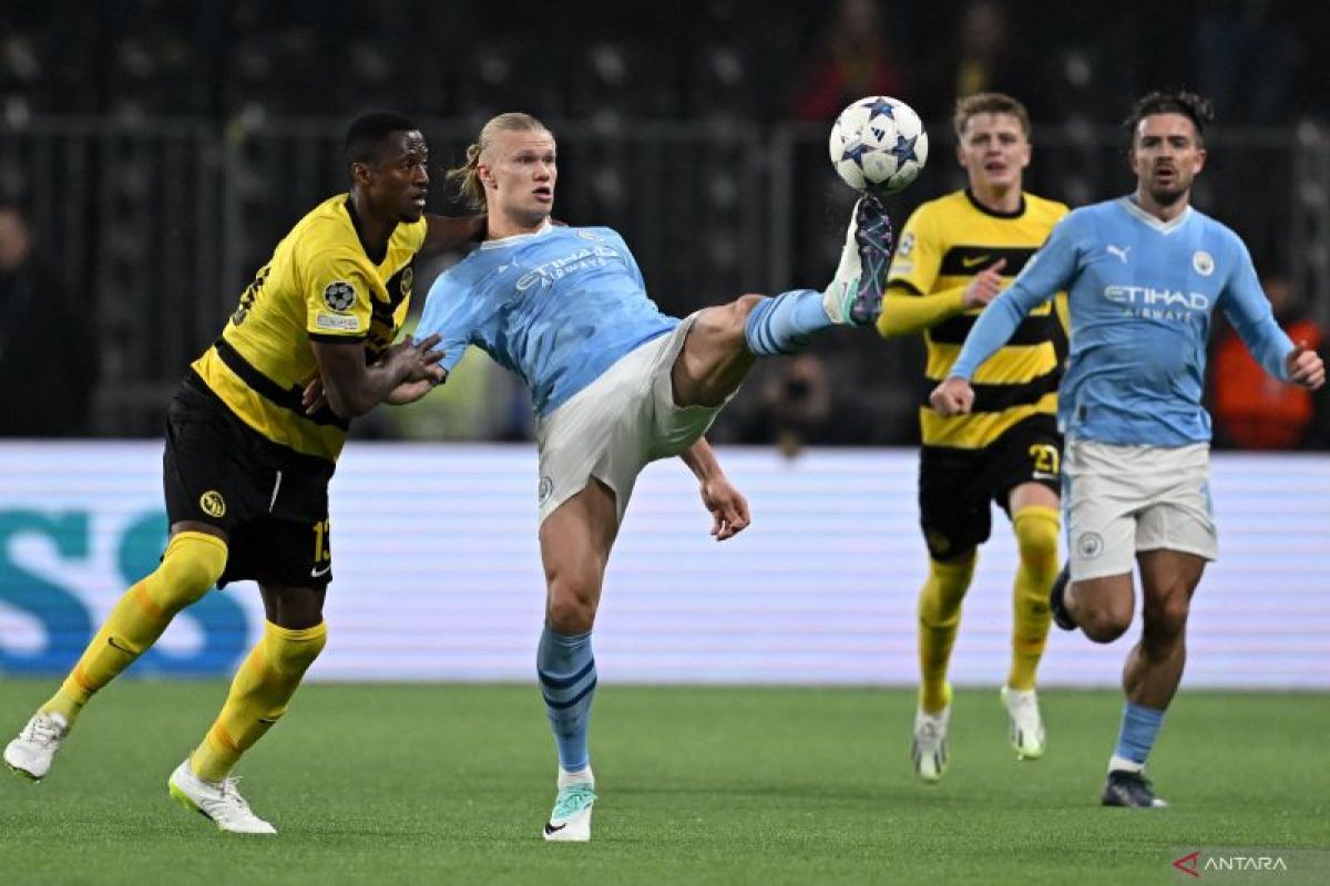 Manchester City  gulung Young Boys, Haaland lesatkan dua gol