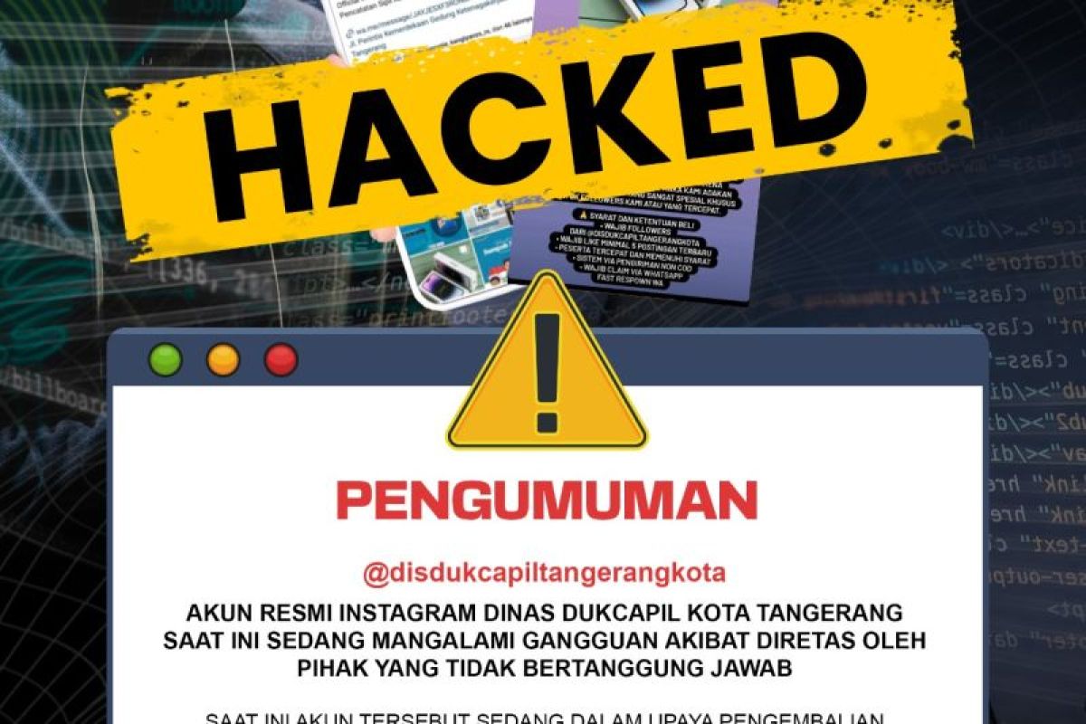 Akun IG Disdukcapil Kota Tangerang diretas