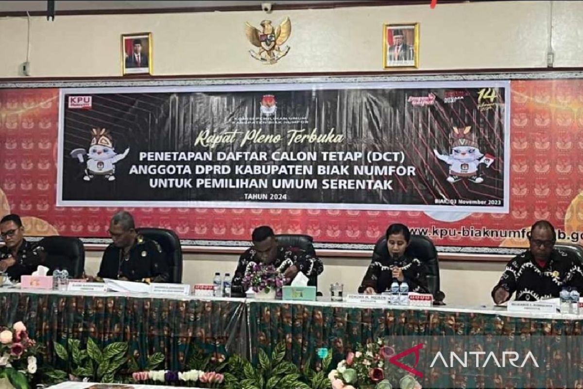 KPU Biak tetapkan 445 nama masuk DCT Pemilu 2024