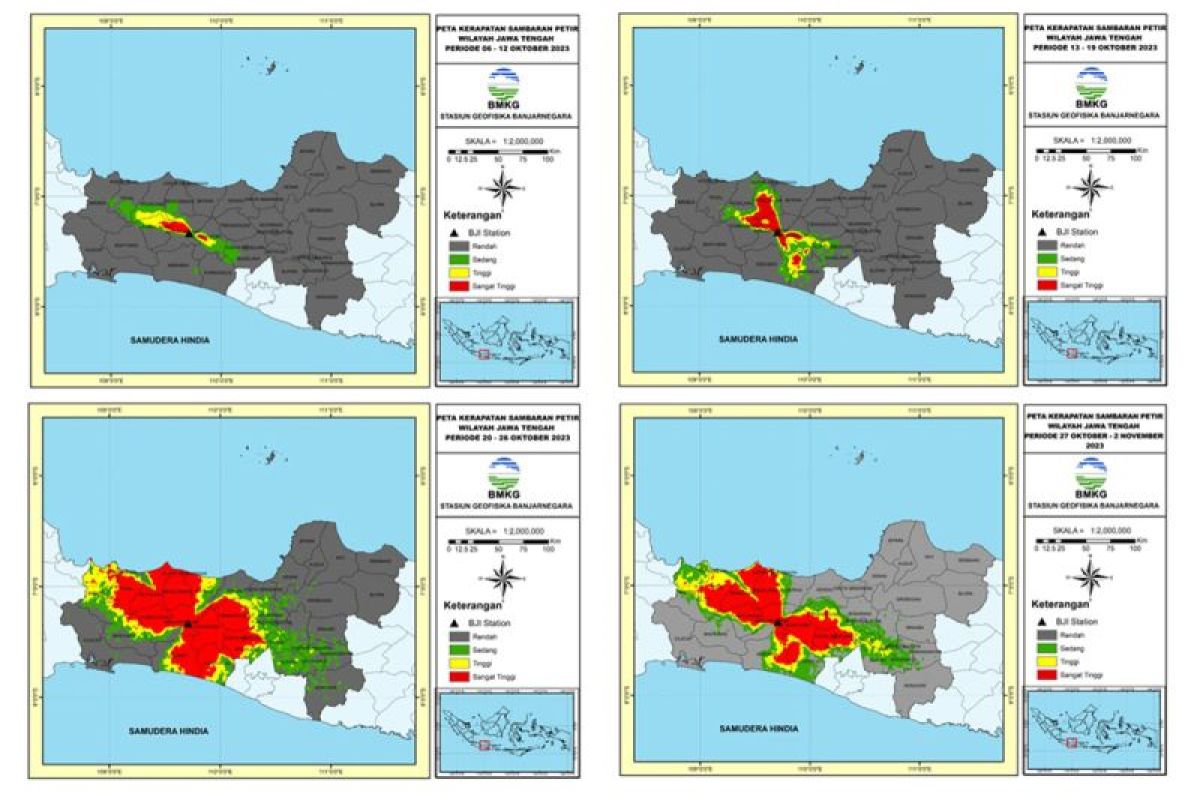 BMKG  imbau warga Jateng waspadai peningkatan sambaran petir