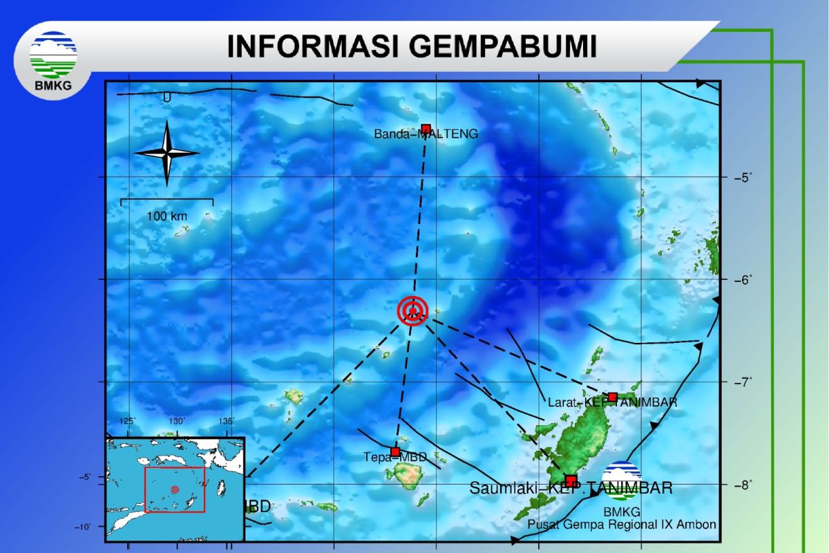 Gempa magnitudo 7,2 guncang Tepa  MBD dirasakan hingga Ambon