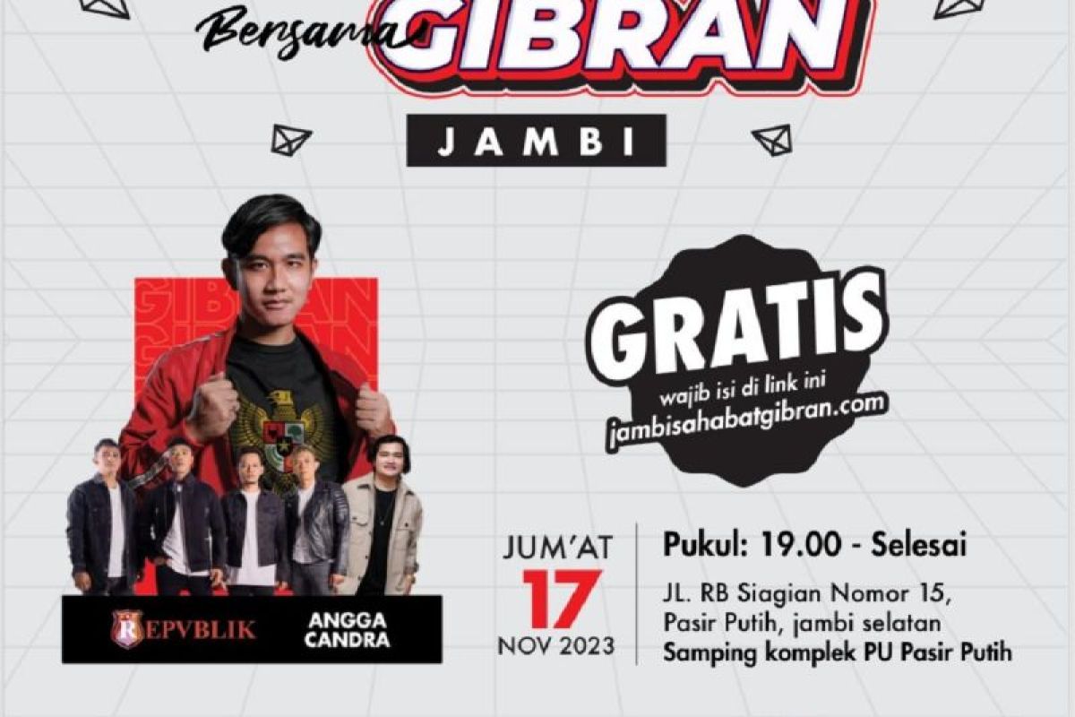 Gibran ajak warga Jambi nonton konser band Repvblik