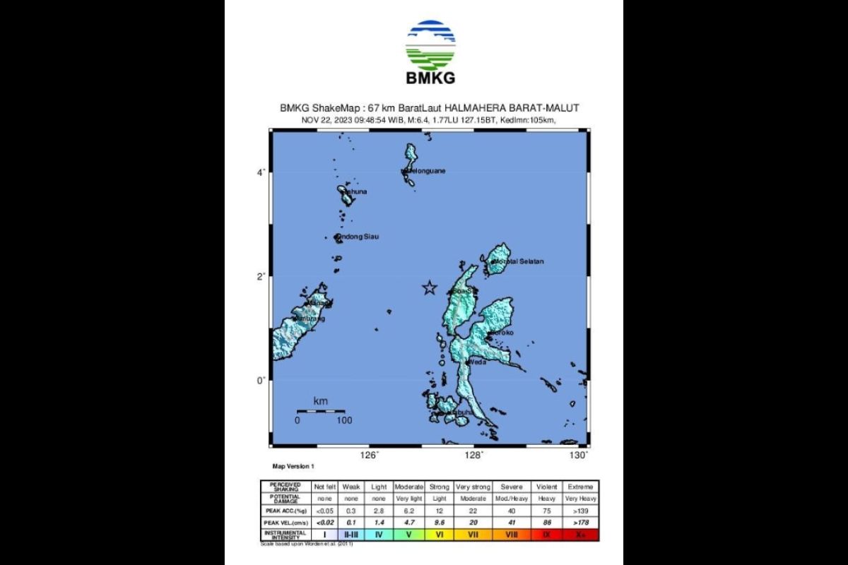 BMKG: Gempa M6,4 guncang Laut Maluku dipicu deformasi batuan dalam