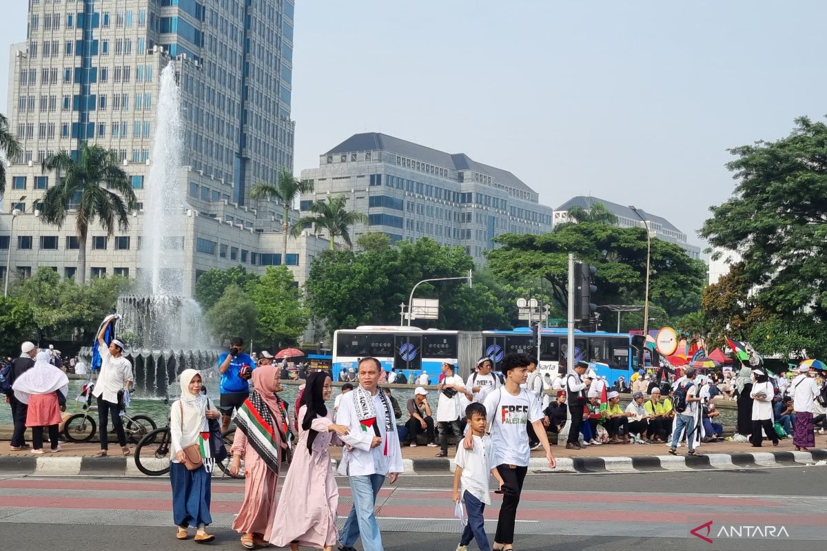 Selama Munajat Kubro 212 di Monas pagi ini, sejumlah jalan ditutup