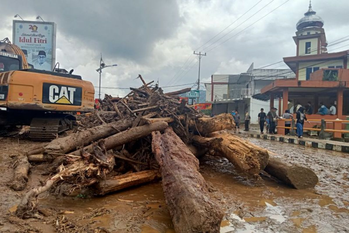 Warga Lubuk Sikaping cemas banjir susulan dipicu kayu gelondongan