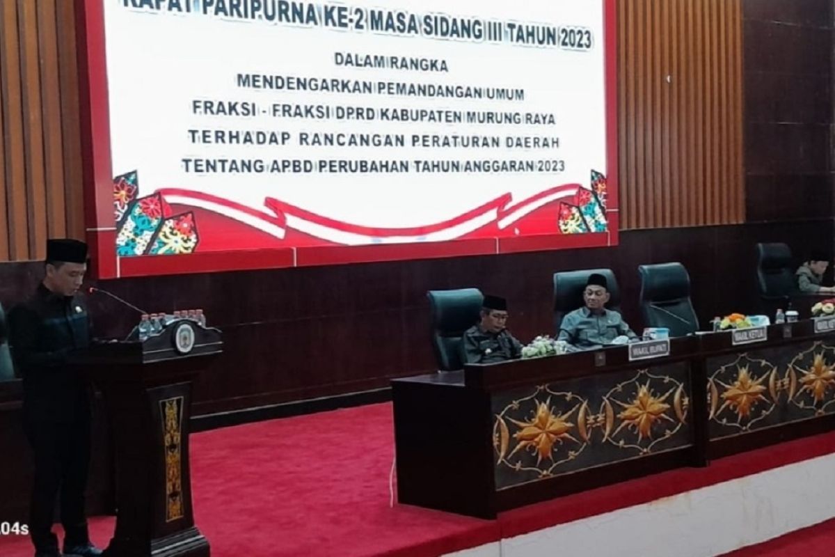 Pandangan umum fraksi DPRD Murung Raya terhadap Raperda APBD Perubahan