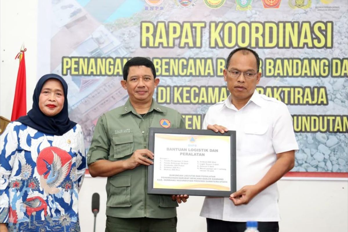 BNPB memberikan dukungan DSP Rp500 juta tangani banjir di Sumut