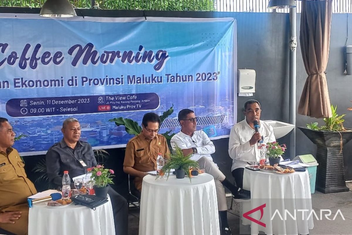 Coffee morning pertumbuhan ekonomi Maluku oleh Diskominfo Maluku (Antara/DedyAzis)