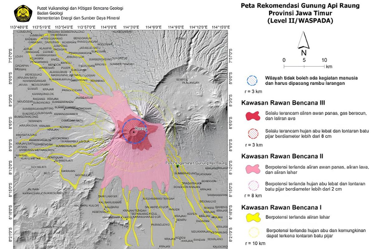 Gunung Raung  di Jatim naik status jadi waspada