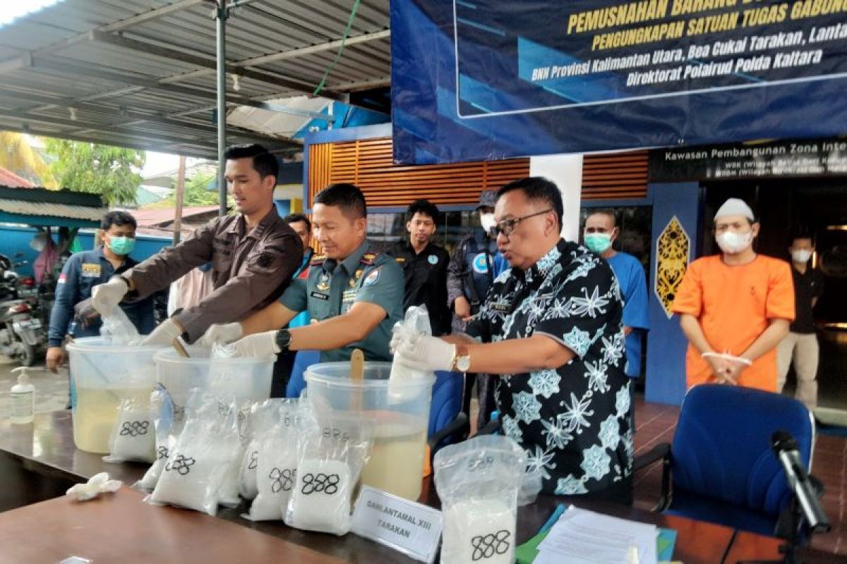 BNNP Kaltara Musnahkan 22,6 Kilogram Sabu Milik Dua Warga Negara Filipina