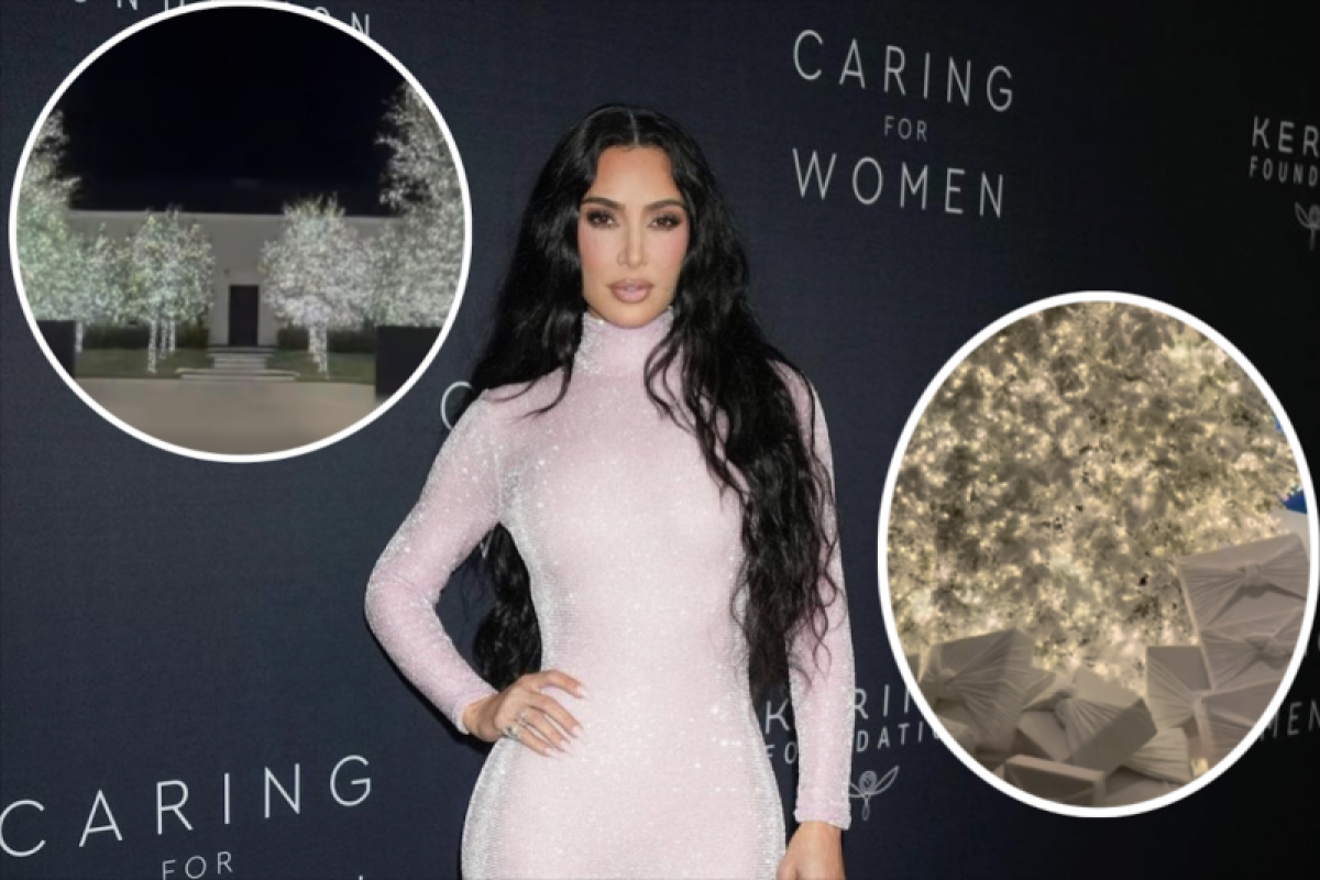 Intip dekor Natal mewah rumah Kim Kardashian, penuh pohon serba putih