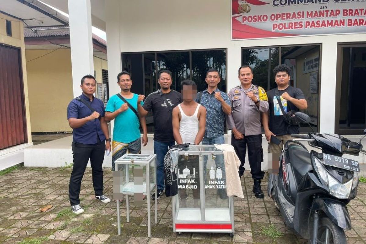 Polres Pasaman Barat menangkap seorang pemuda curi sepeda motor- kotak infak