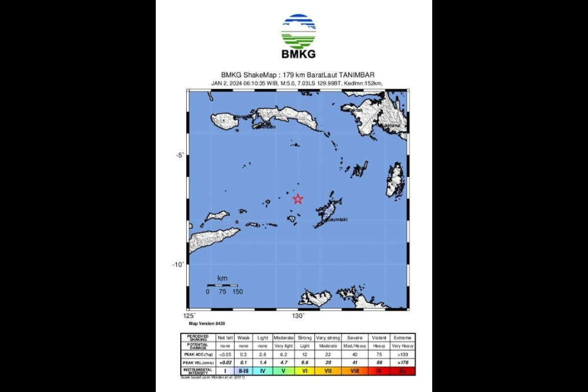 Gempa magnitudo 5,0 guncang wilayah Laut Banda dipicu slab lempeng banda