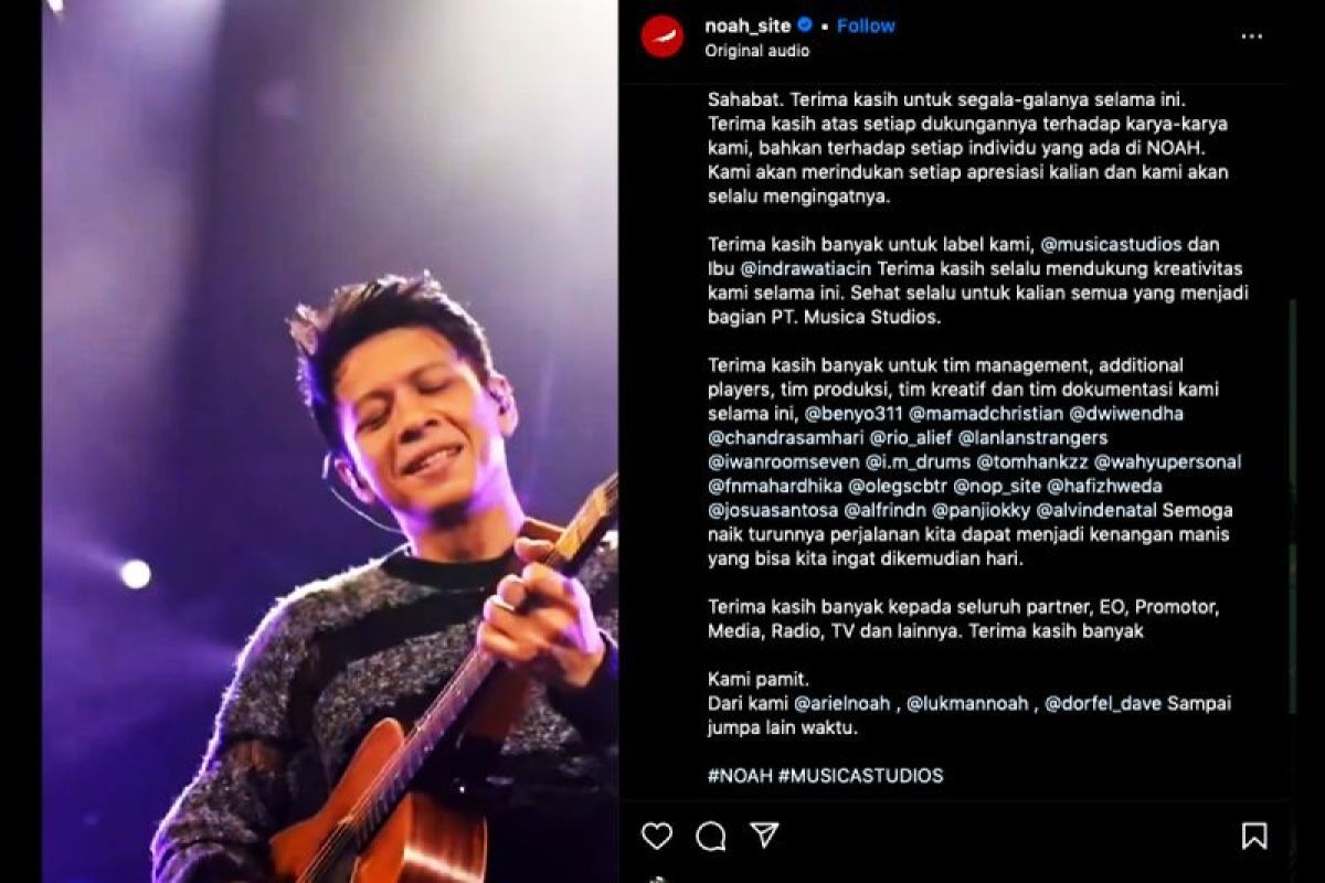 NOAH resmi pamit dari ingar bingar musik tanah air pada awal tahun ini