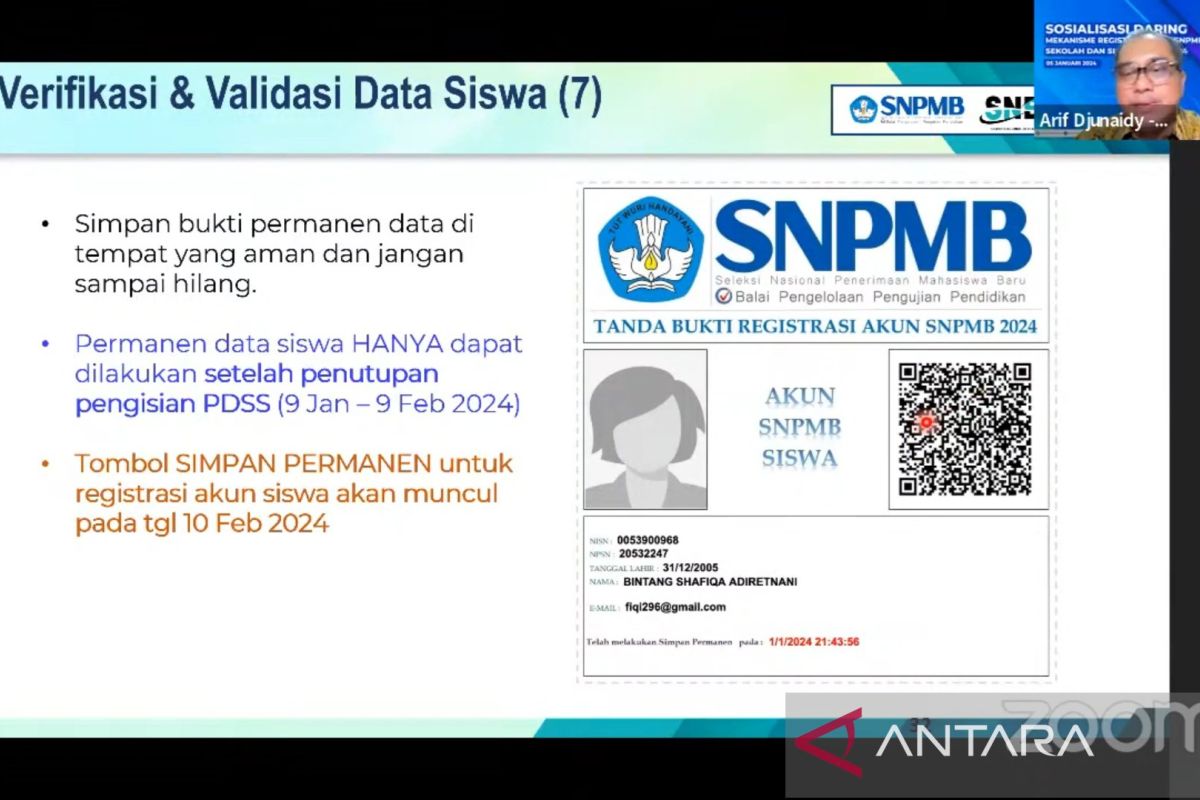 Saat registrasi SNPMB 2024, pelajar bikin akun baru