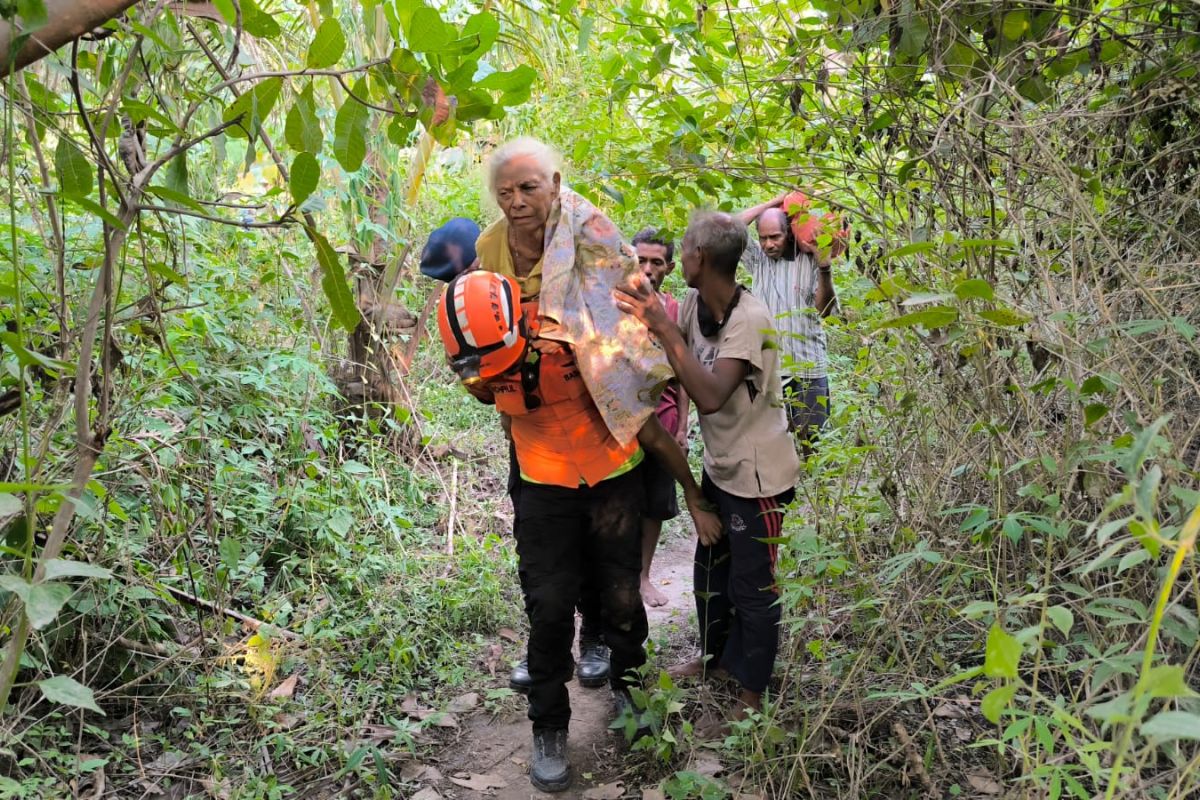 SAR evakuasi warga terdampak erupsi Lewotobi yang berada di kebun