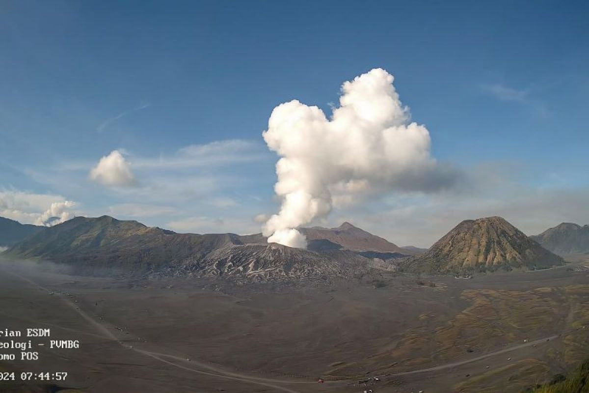 PVMBG: Asap putih tebal membubung setinggi 700 meter di atas Gunung Bromo