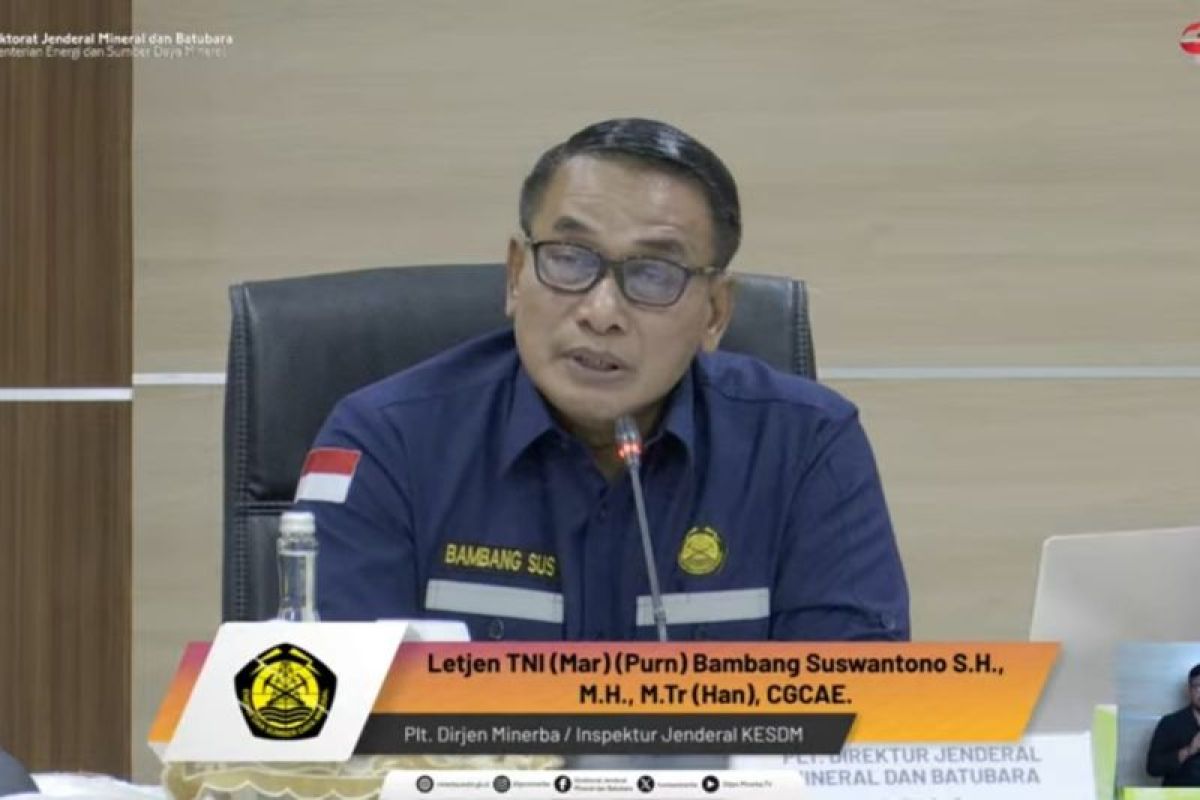 Tangkapan layar - Plt Direktur Jenderal Minerba Kementerian ESDM Bambang Suswantono saat konferensi pers "Capaian Tahun 2023 dan Program Kerja Tahun 2024 Subsektor Minerba", di Gedung Ditjen Minerba, Jakarta, Selasa (16/1/2024), dipantau dari kanal YouTube Ditjen Minerba. ANTARA/Benardy Ferdiansyah Ditjen Minerba terus mendorong untuk tetap terjaga iklim investasi minerba dalam rangka meningkatkan pertumbuhan ekonomi.Jakarta
