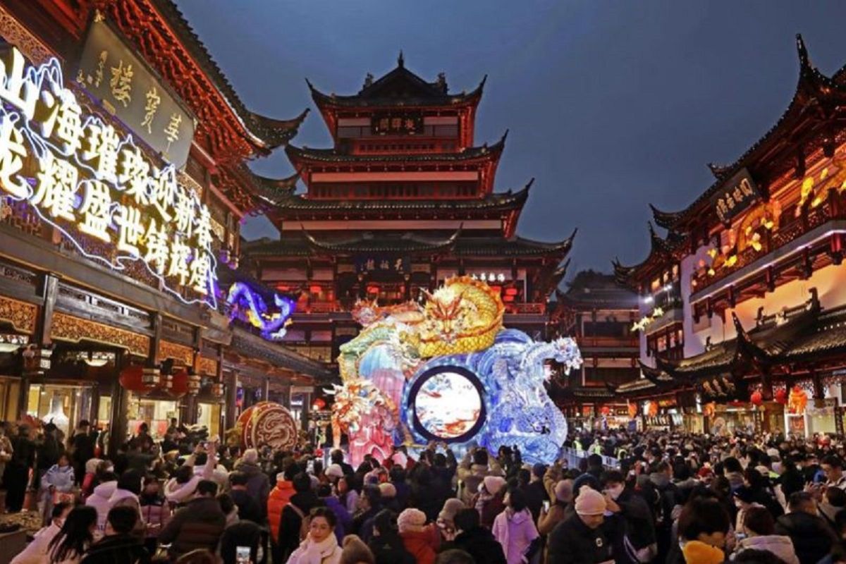 China sambut Tahun Baru Imlek dengan menggelar pameran lentera di Shanghai