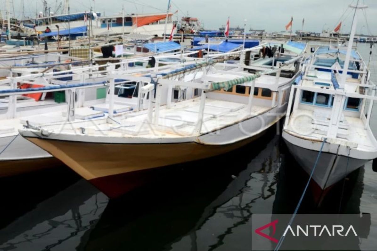 Kapal angkut bertahan di Pelabuhan Paotere Makassar akibat cuaca ekstrem