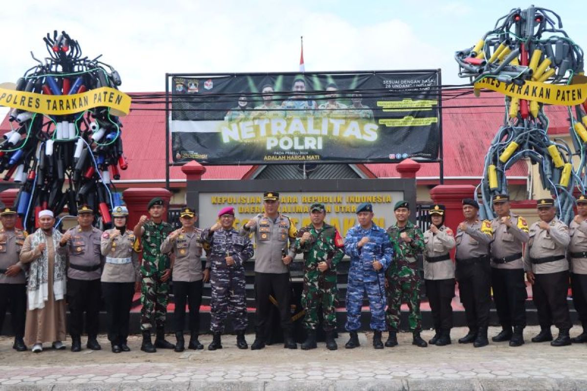 Polres Tarakan Membuat Monumen Knalpot Racing Anti Traffic Violation