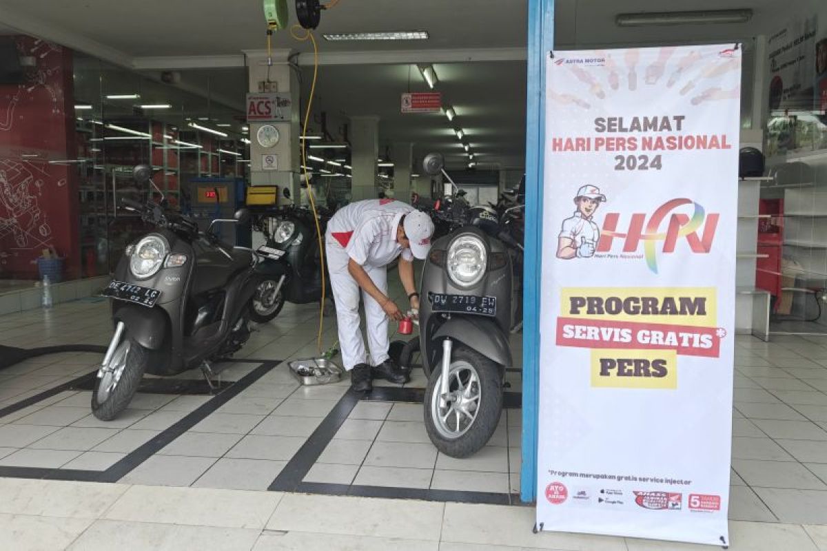 Astra Motor Sulsel servis gratis motor jurnalis peringati Hari Pers Nasional 2024