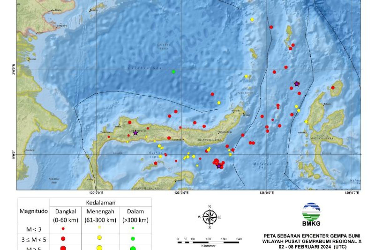 Stasiun Geofisika Manado mencatat 81 gempa bumi selama sepekan