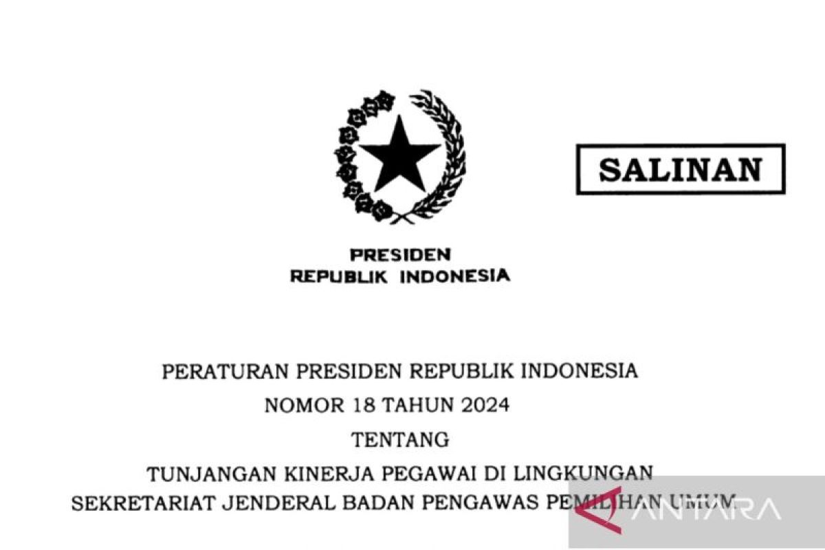 Presiden terbitkan perpres kenaikan tunjangan petugas Bawaslu