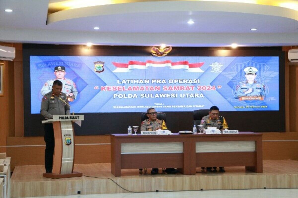 Ditlantas Polda Sulut gelar latihan pra operasi Keselamatan Samrat 2024