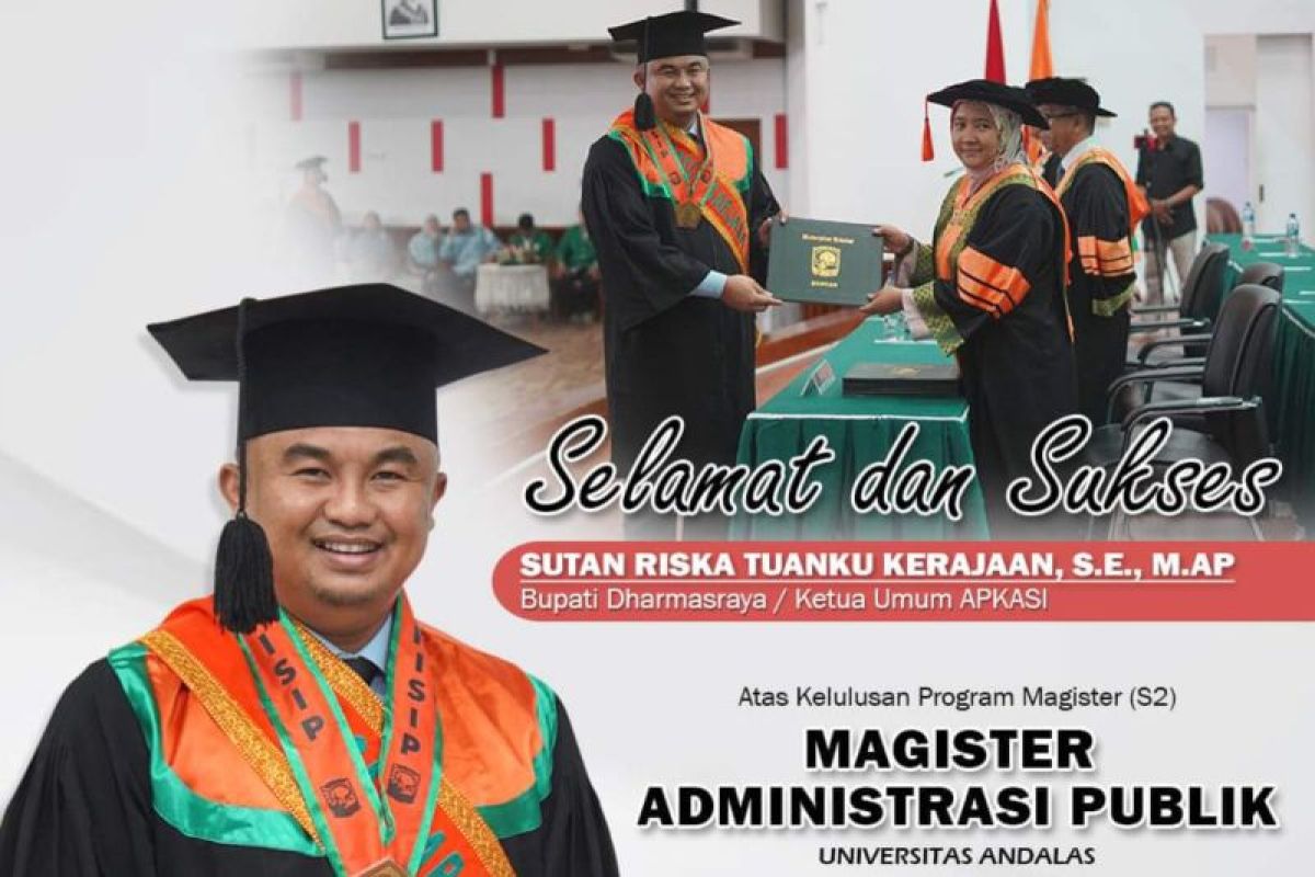 Bupati Dharmasraya raih gelar Magister Administrasi Publik UNAND