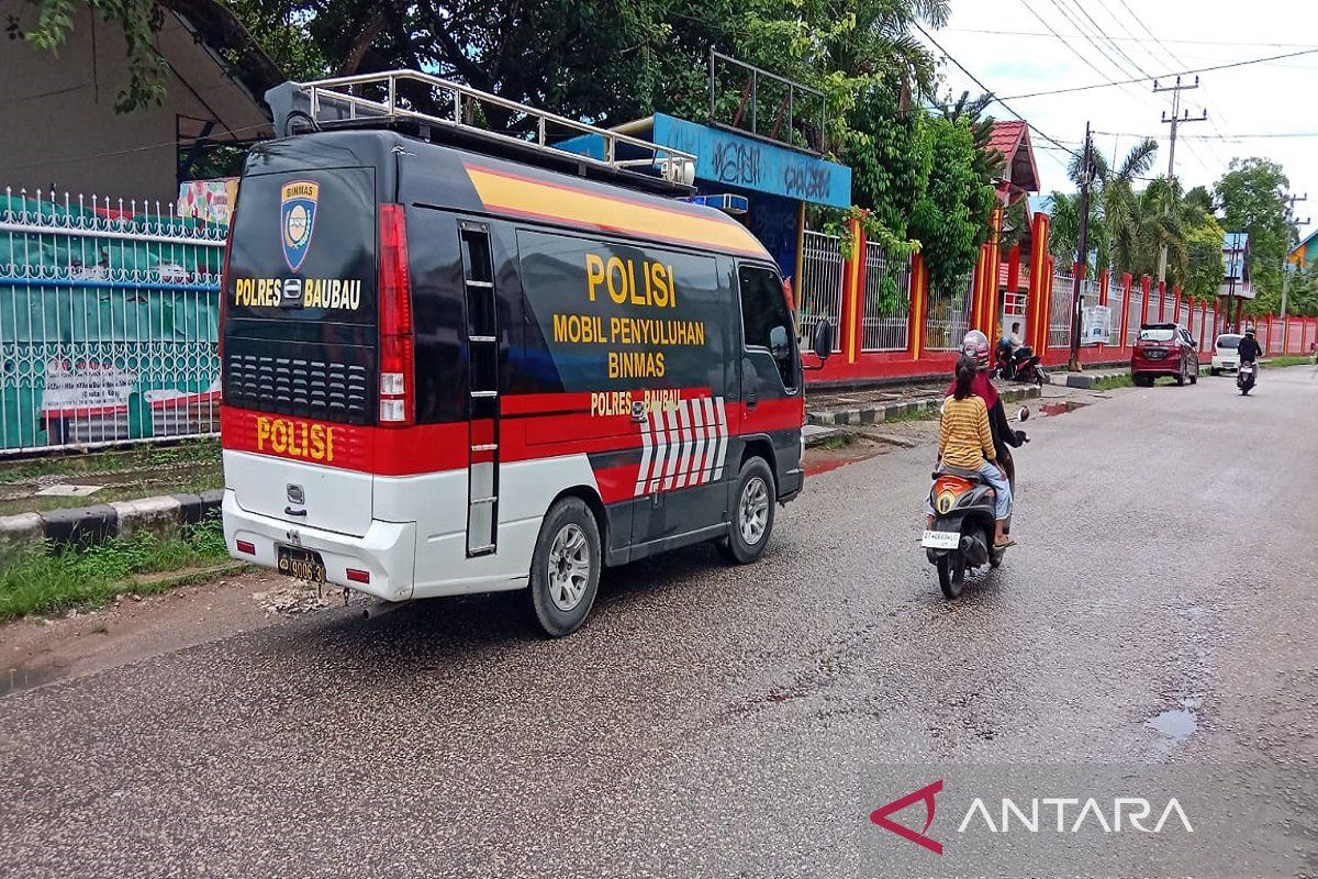 Polres Baubau berikan imbauan keliling untuk jaga keamanan Ramadhan