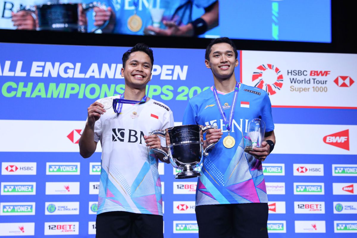 Pebulu tangkis Jonatan dan Ginting, dari teman sekamar hingga finalis All England